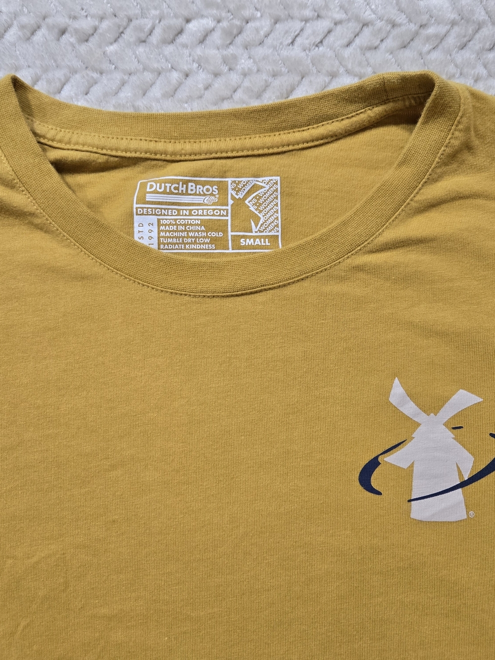 Dutch Bros Mustard Yellow Long Sleeve Windmill Tee - Picture 2 of 7